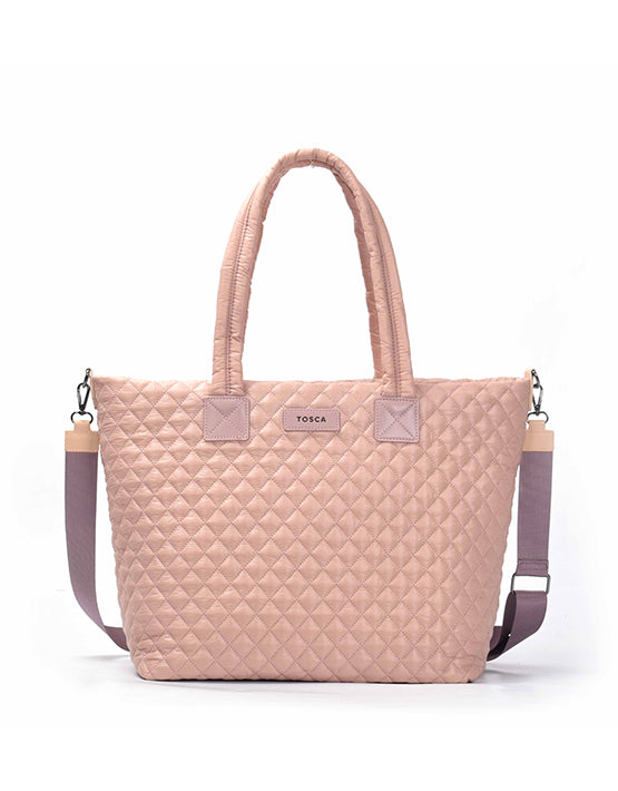 Tosca - MET980 Metro Quilted 15inLaptop Work tote - Mauve