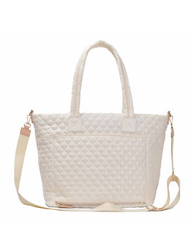 Tosca - MET980 Metro Quilted 15in Laptop Work tote - Mushroom - 0
