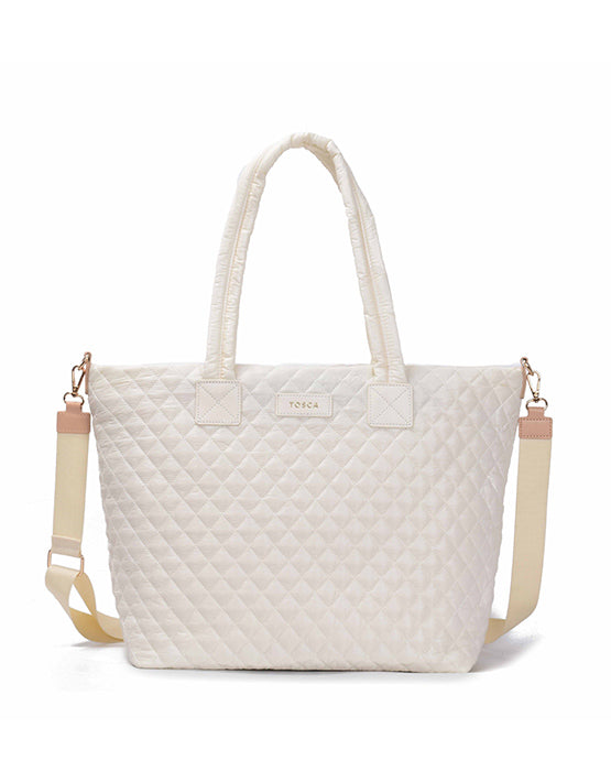 Tosca - MET980 Metro Quilted 15in Laptop Work Tote - Mushroom