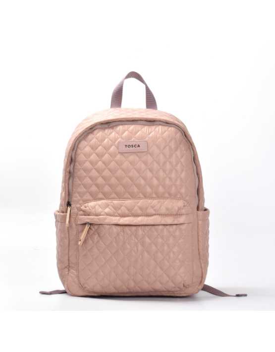 Tosca - MET981 Metro Fashion Quilted15in Laptop backpack - Mauve