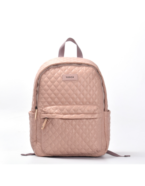 Tosca - MET981 Metro Fashion Quilted15in Laptop Backpack - Mauve