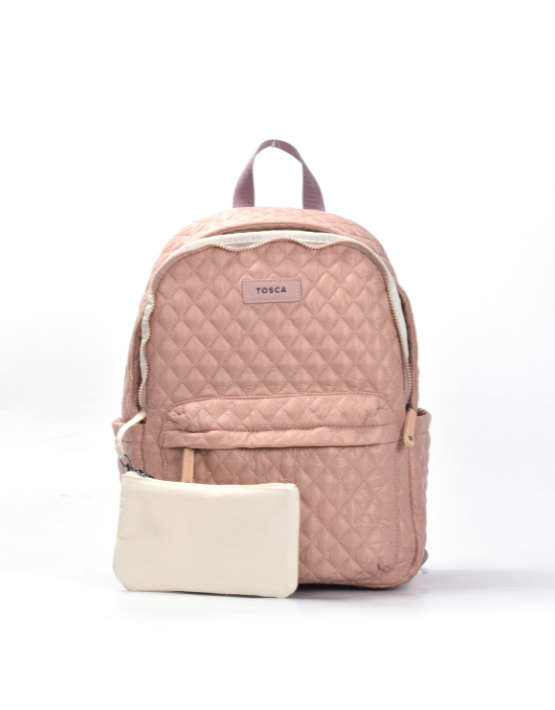 Tosca - MET981 Metro Fashion Quilted15in Laptop backpack - Mauve