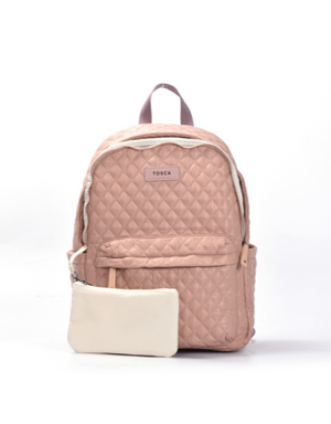 Tosca - MET981 Metro Fashion Quilted15in Laptop Backpack - Mauve