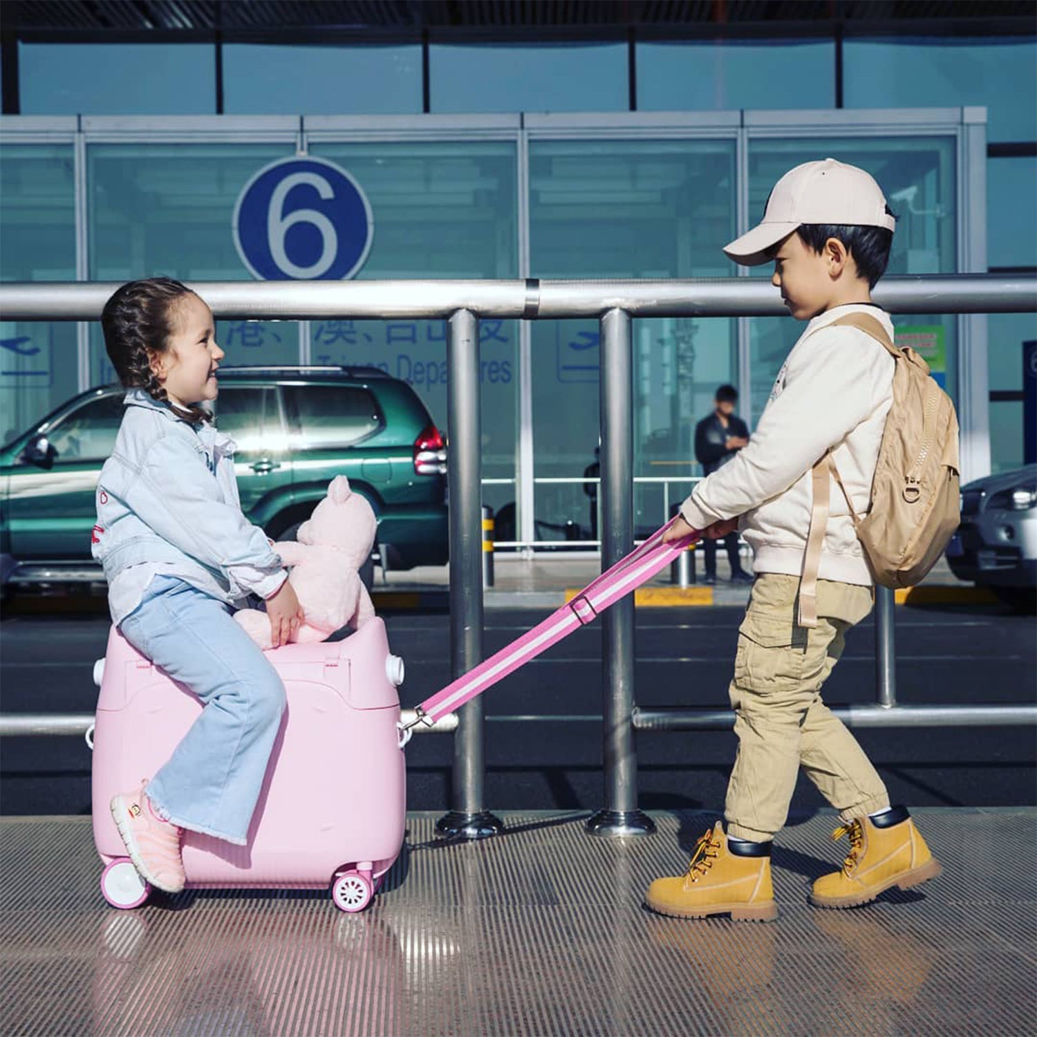 MooHuu - Kids Carry-on Rolling Luggage - Pink-7