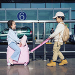 MooHuu - Kids Carry-on Rolling Luggage - Pink