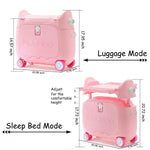 MooHuu - Kids Carry-on Rolling Luggage - Pink