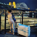 MooHuu - Kids Carry-on Rolling Luggage - Blue