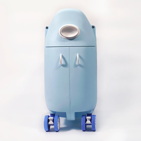 MooHuu - Kids Carry-on Rolling Luggage - Blue