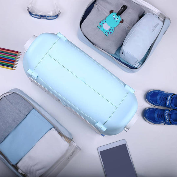 MooHuu - Kids Carry-on Rolling Luggage - Blue