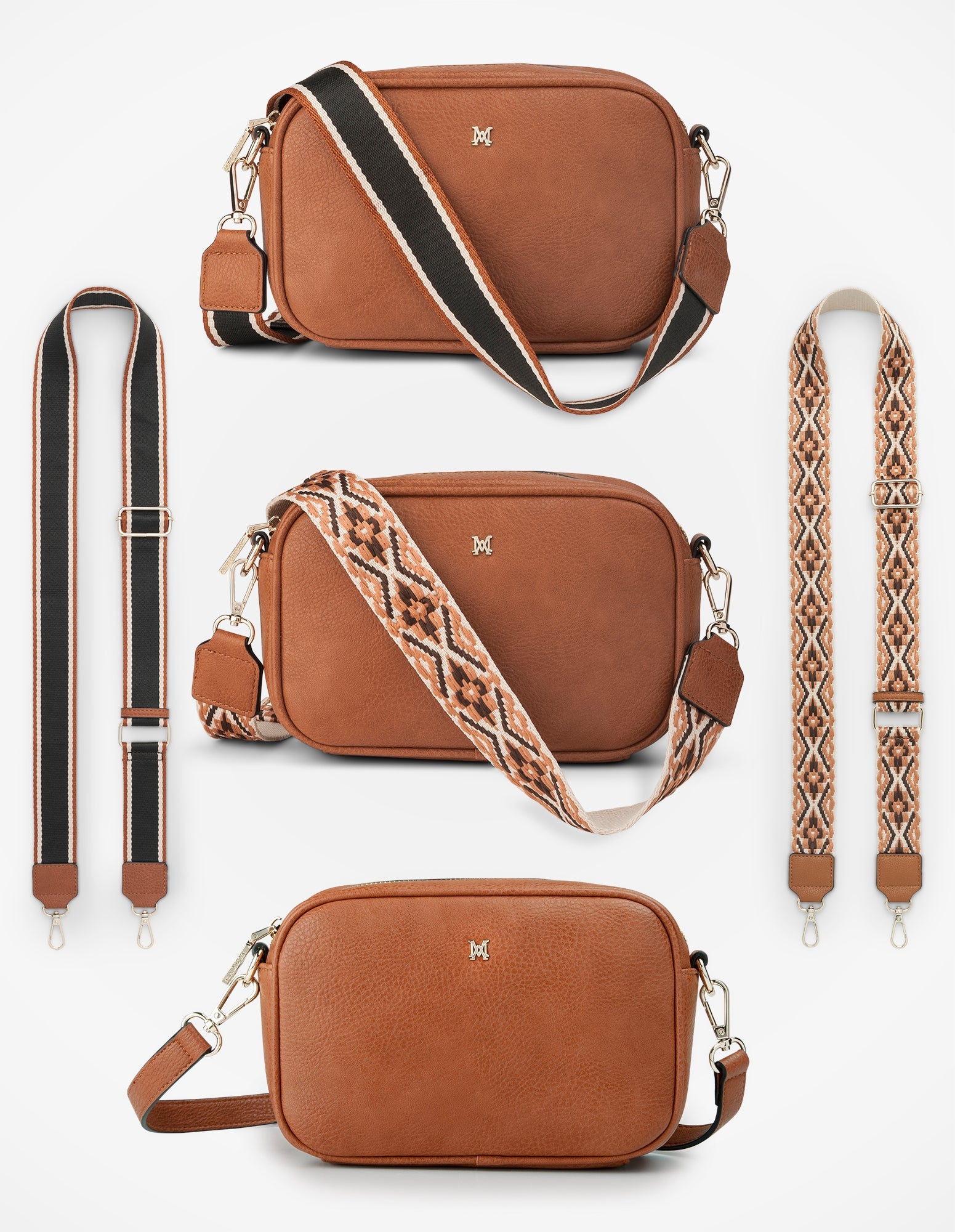 Monica Crossbody Bag & 3 Straps - One Bag 3 Ways