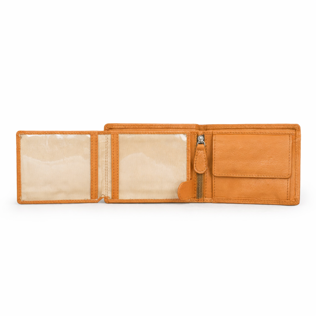 Leather Culture - MW001 BRAVE Tripple Fold Leather mens wallet - Tan