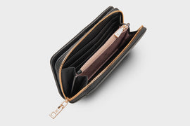 Mila Zip Around Large Wallet With Front Tab Card Section - 0