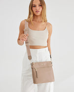 Renee Zip Top 2 Compartment Crossbody Bag + Monogram Bag Strap