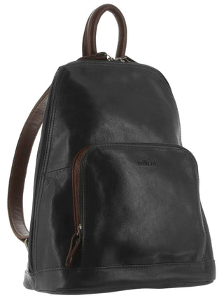 Milleni - NL10767 Leather Backpack - Black/Chesnut
