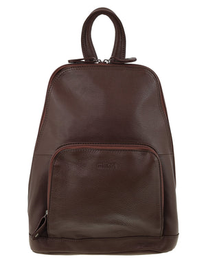 Milleni - NL10767 Leather Backpack - Chocolate