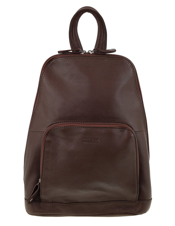 Milleni - NL10767 Leather Backpack - Chocolate
