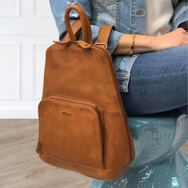 Milleni - NL10767 Leather Backpack - Cognac - 0