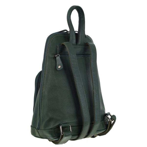 Milleni - NL10767 Leather Backpack - Olive Green