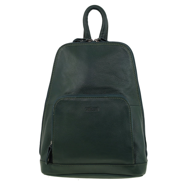 Milleni - NL10767 Leather Backpack - Olive Green