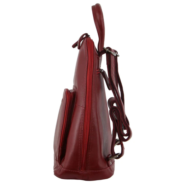 Milleni - NL10767 Leather Backpack - Red-3