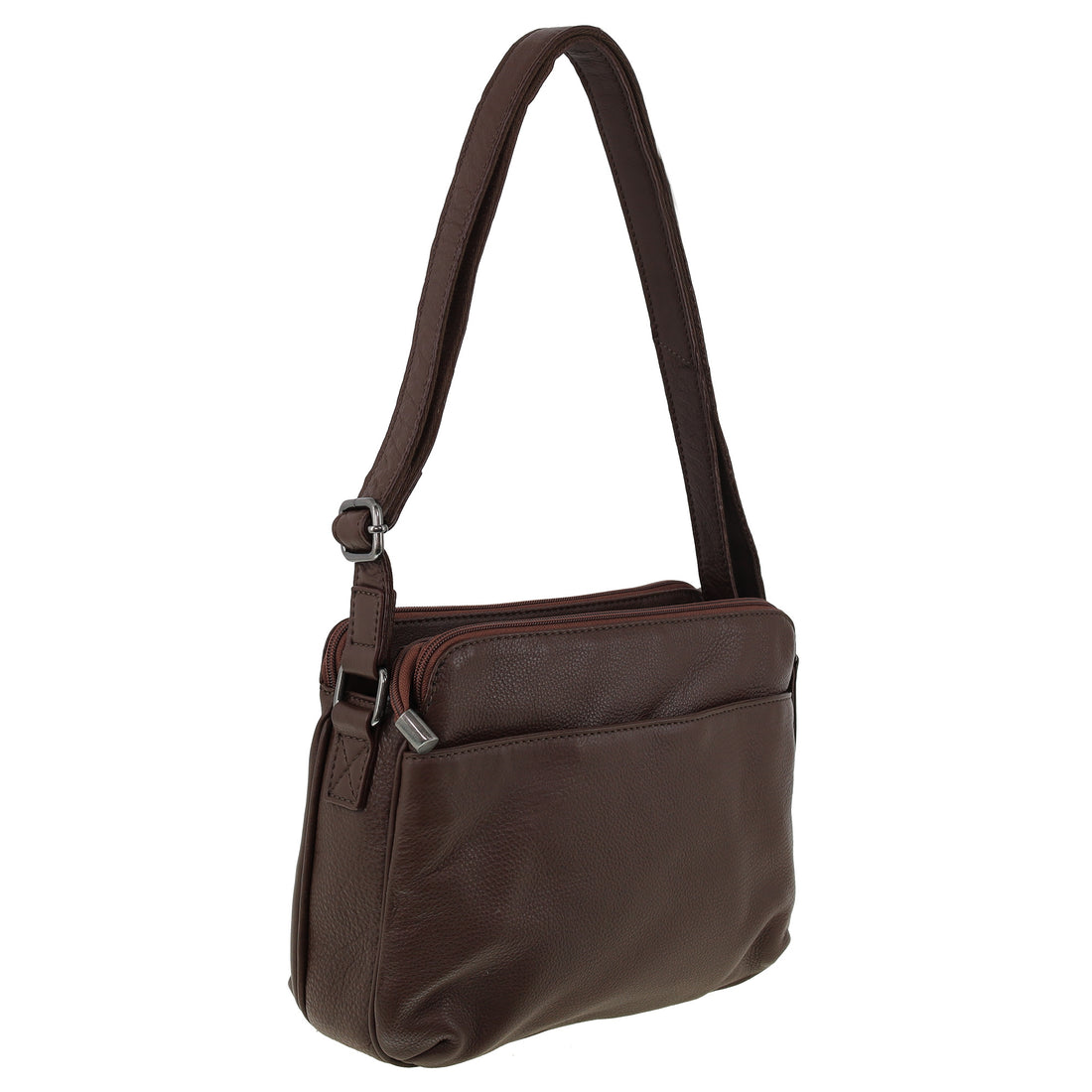 Milleni - NL10768 Leather Crossbody Bag - Chocolate