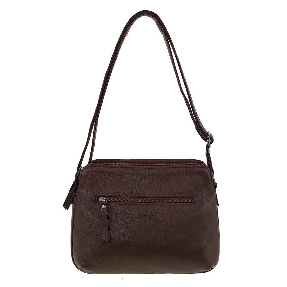 Milleni - NL10768 Leather Crossbody Bag - Chocolate
