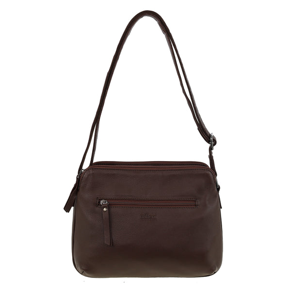 Milleni - NL10768 Leather Crossbody Bag - Chocolate
