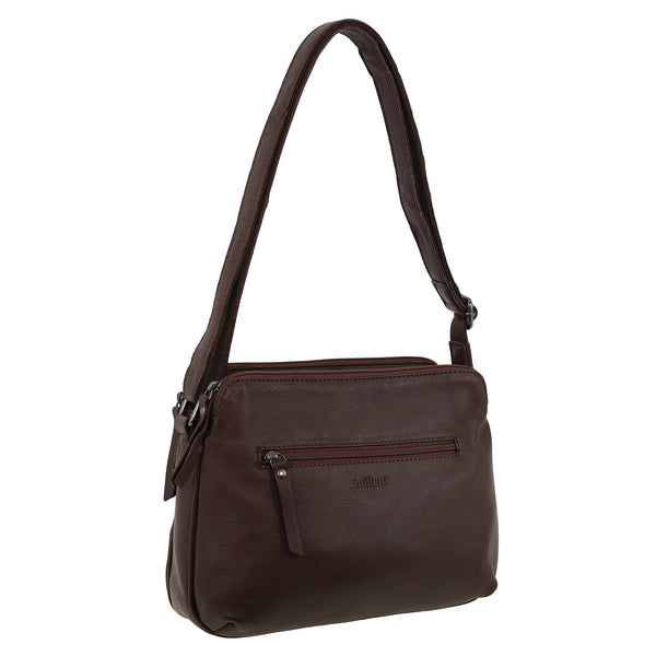 Milleni - NL10768 Leather Crossbody Bag - Chocolate