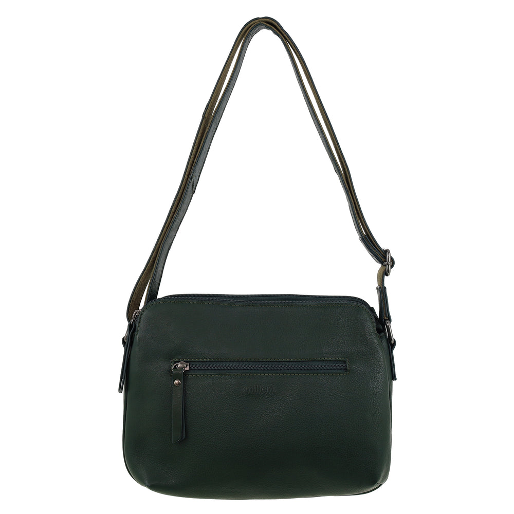 Milleni - NL10768 Leather Crossbody Bag - Olive Green