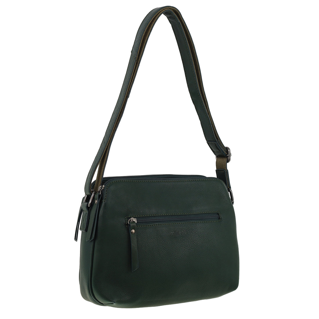 Milleni - NL10768 Leather Crossbody Bag - Olive Green