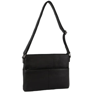 Milleni - NL3735 Ladies Leather Crossbody - Black