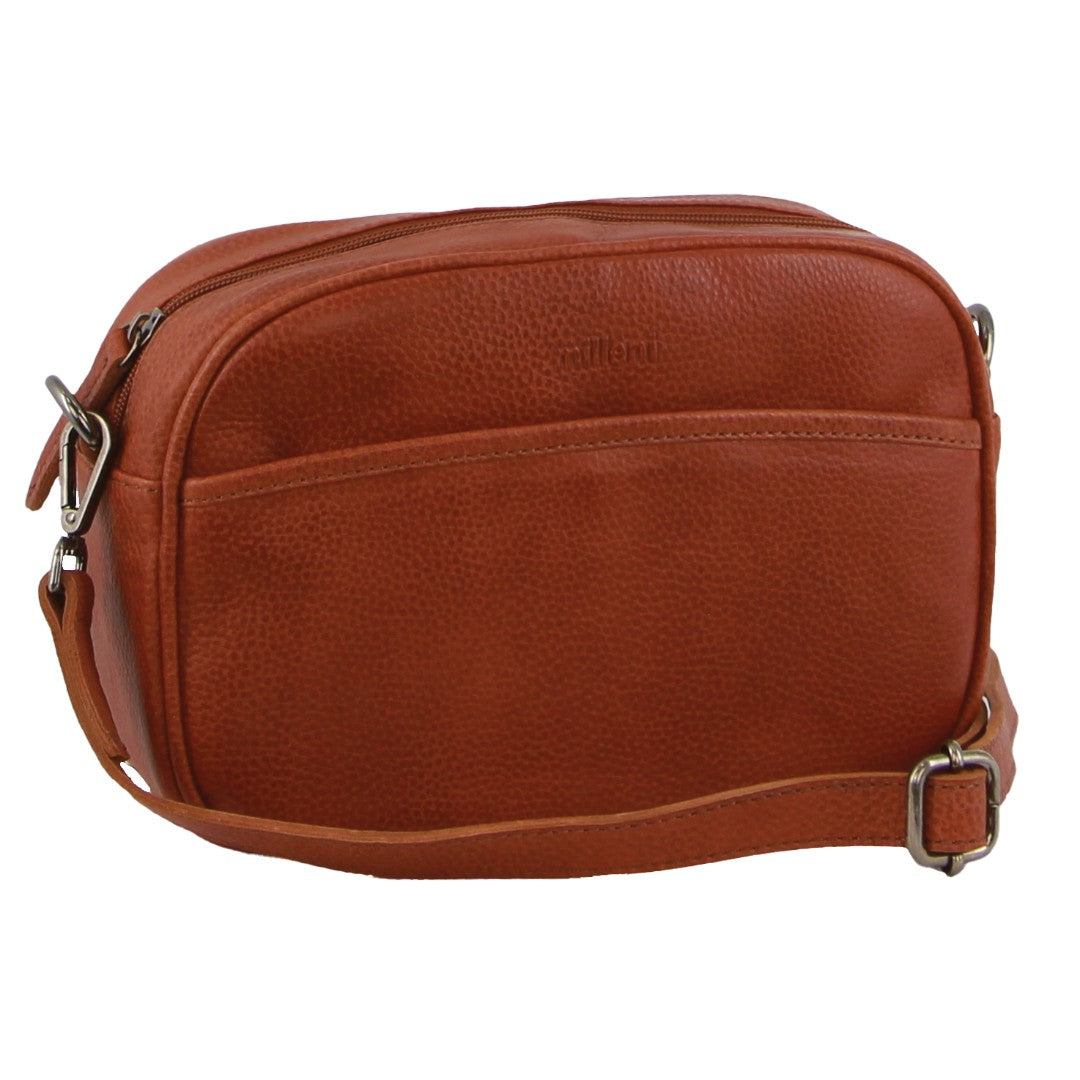 Milleni - NL3737 Ladies Leather camera bag - Cognac - 0
