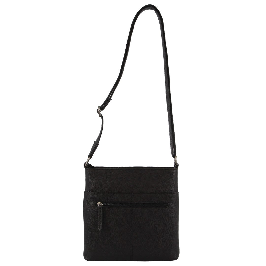 Milleni - NL3739 Ladies Leather N/S crossbody - Black