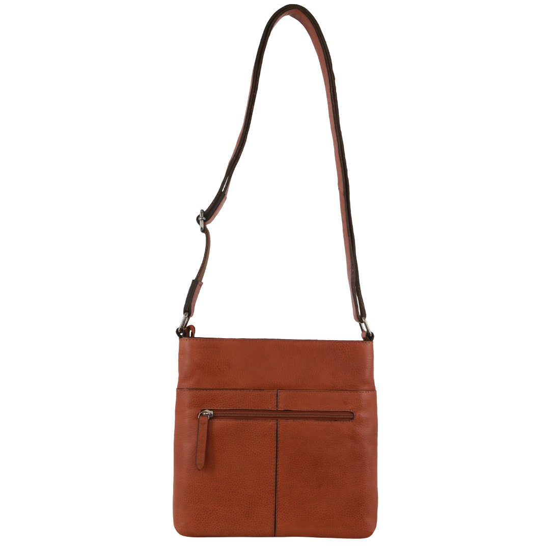 Milleni - NL3739 Ladies Leather N/S crossbody - Cognac