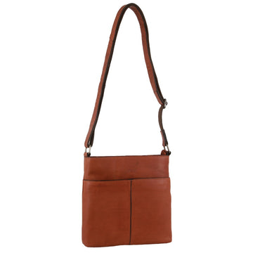 Milleni - NL3739 Ladies Leather N/S crossbody - Cognac - 0