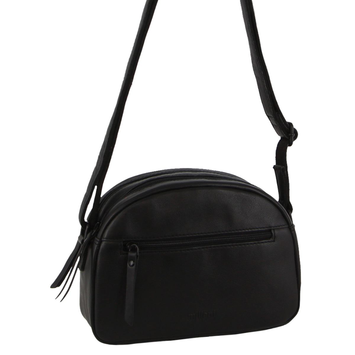 Milleni - NL3869 Small rounded leather sidebag - Black-3