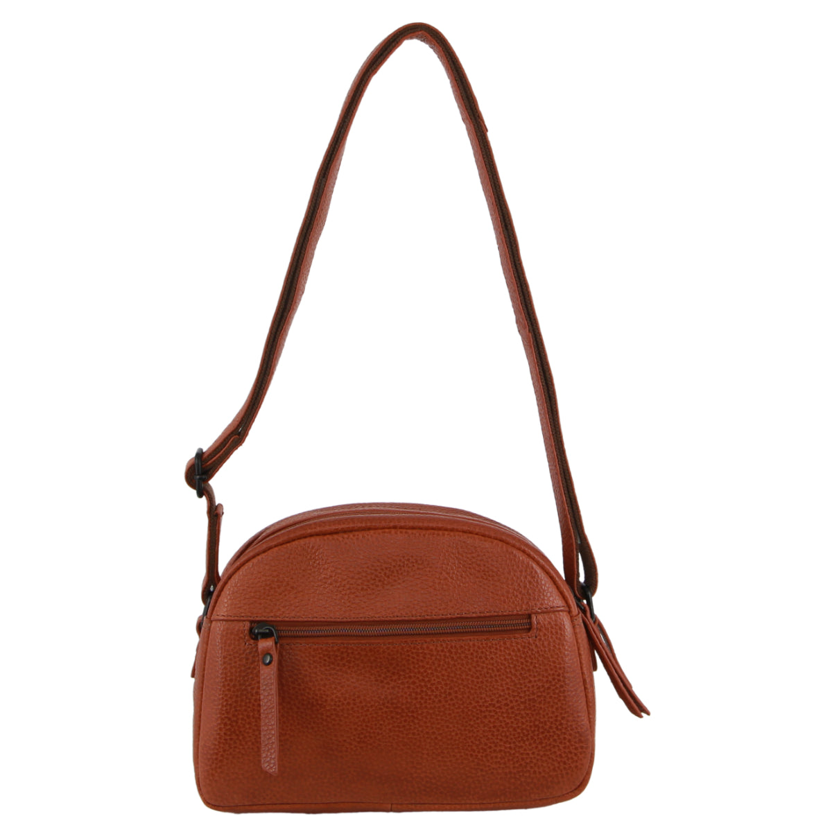 Milleni - NL3869 Small rounded leather sidebag - Cognac-1