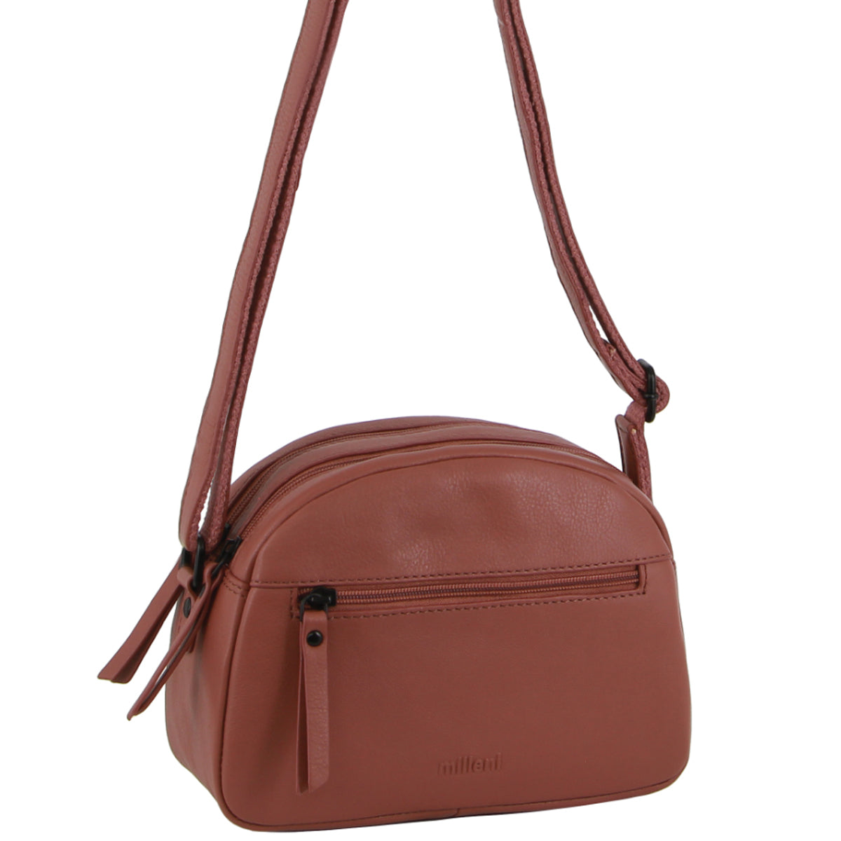 Milleni - NL3869 Small rounded leather sidebag - Rose