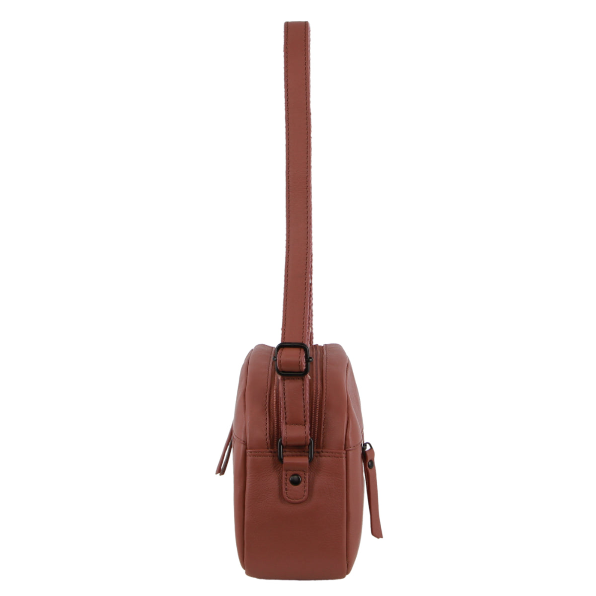 Milleni - NL3869 Small rounded leather sidebag - Rose-2
