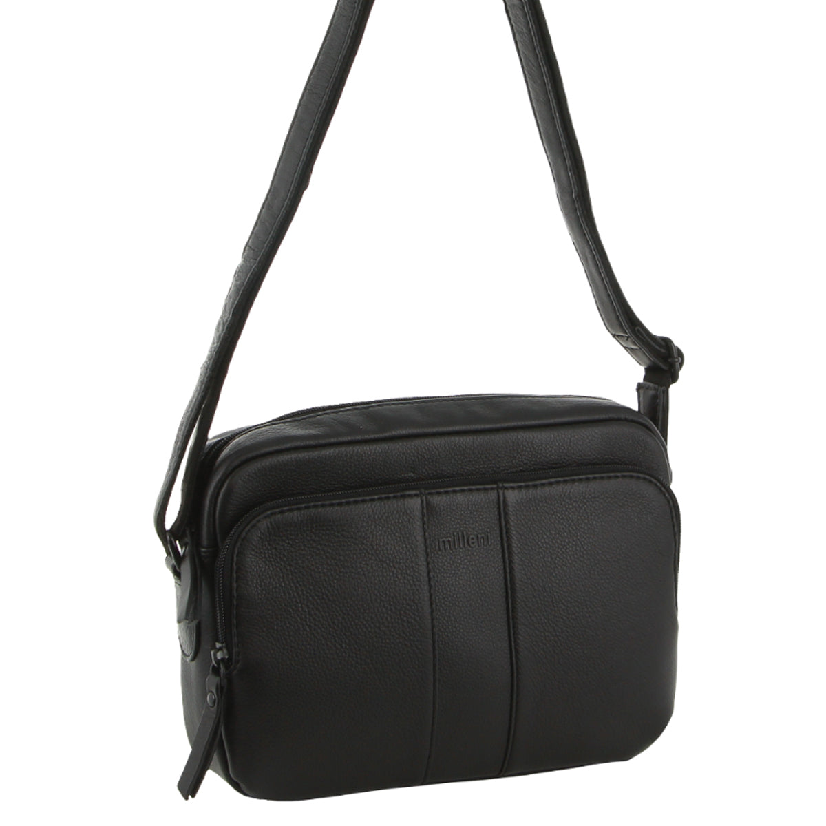 Milleni - NL3871 Small leather sidebag - Black-3
