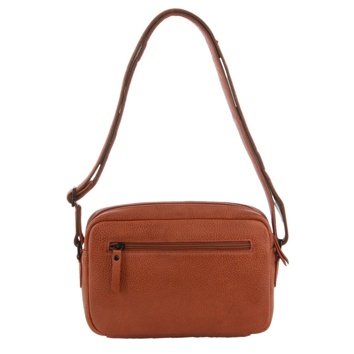 Milleni - NL3871 Small leather sidebag - Cognac-1