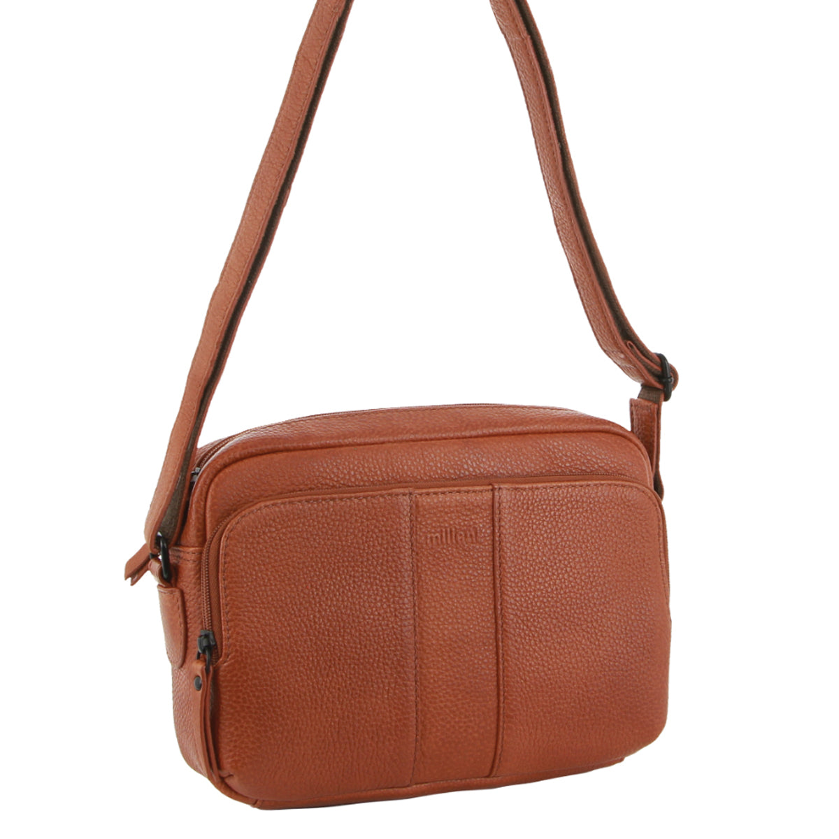 Milleni - NL3871 Small leather sidebag - Cognac-3