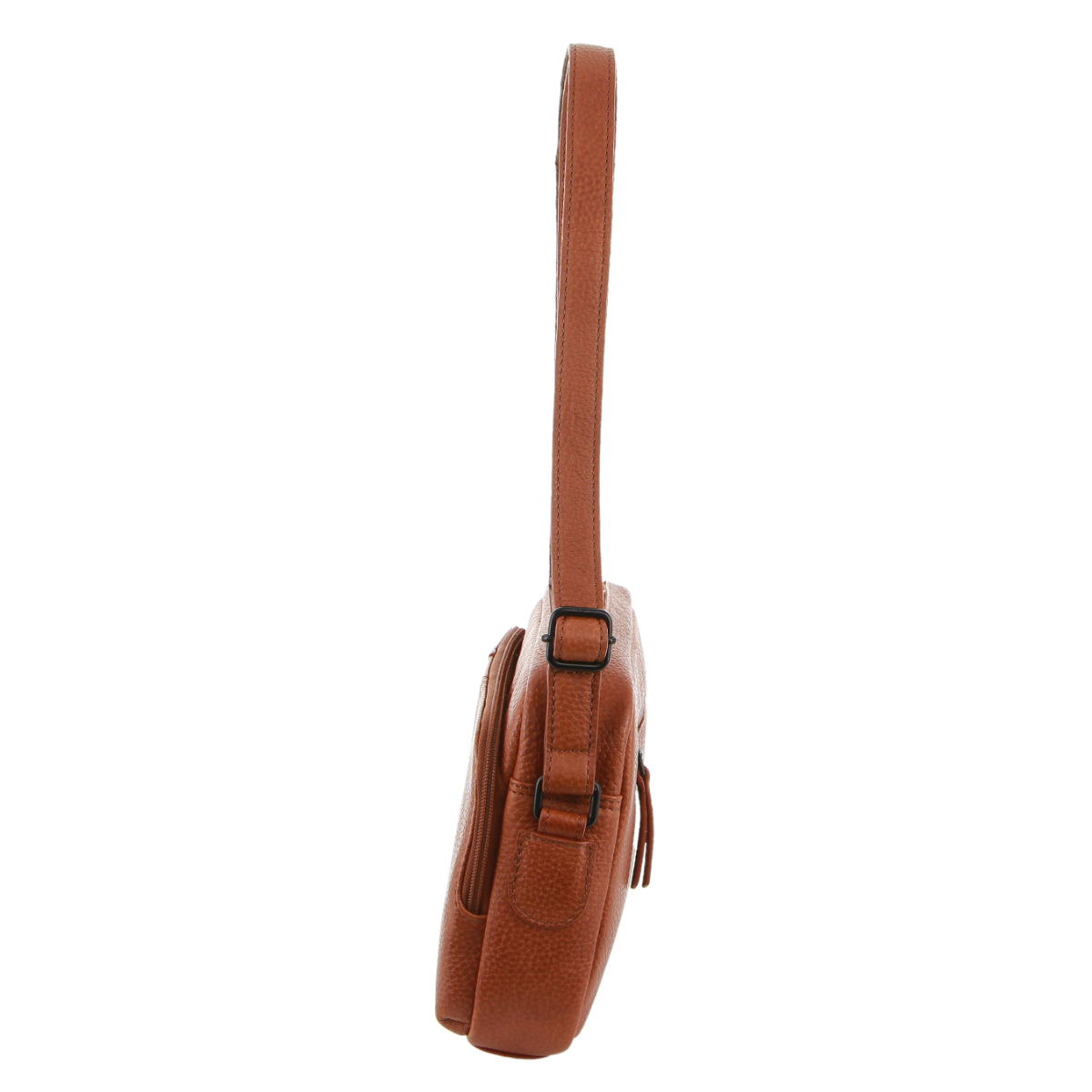 Milleni - NL3871 Small leather sidebag - Cognac - 0
