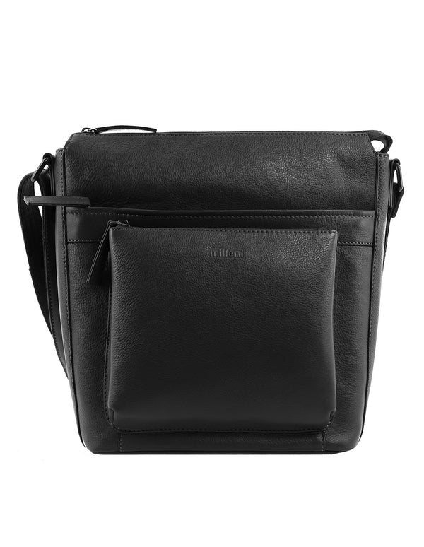 Milleni - NL4157 Leather Crossbody Bag - Black