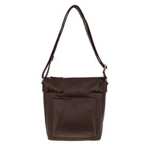 Milleni - NL4157 Leather Crossbody Bag - Chocolate
