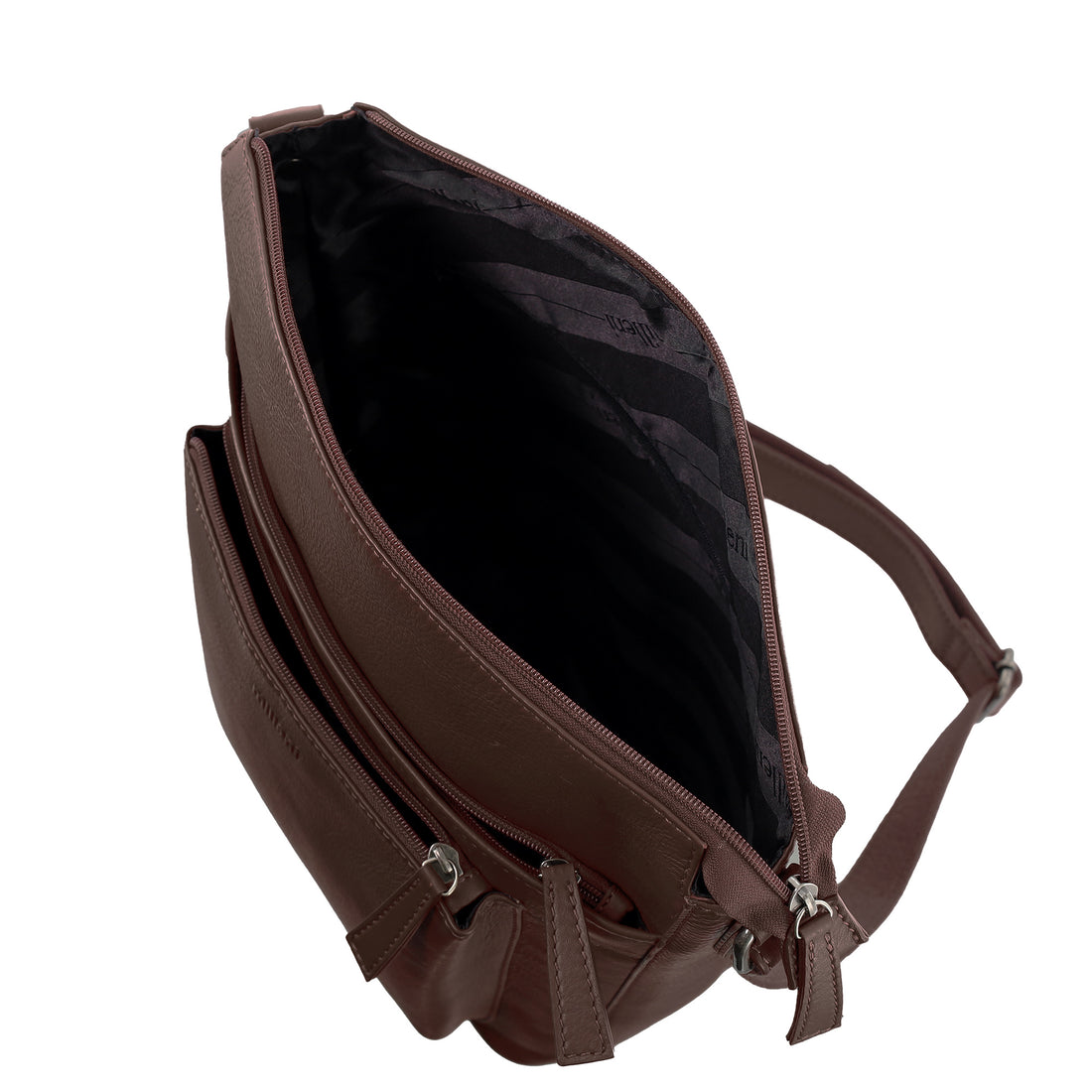 Milleni - NL4157 Leather Crossbody Bag - Chocolate