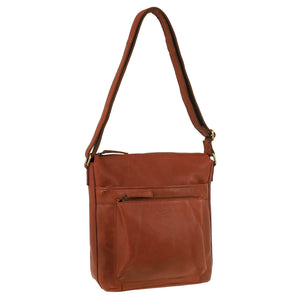 Milleni - NL4157 Leather Crossbody Bag - Cognac