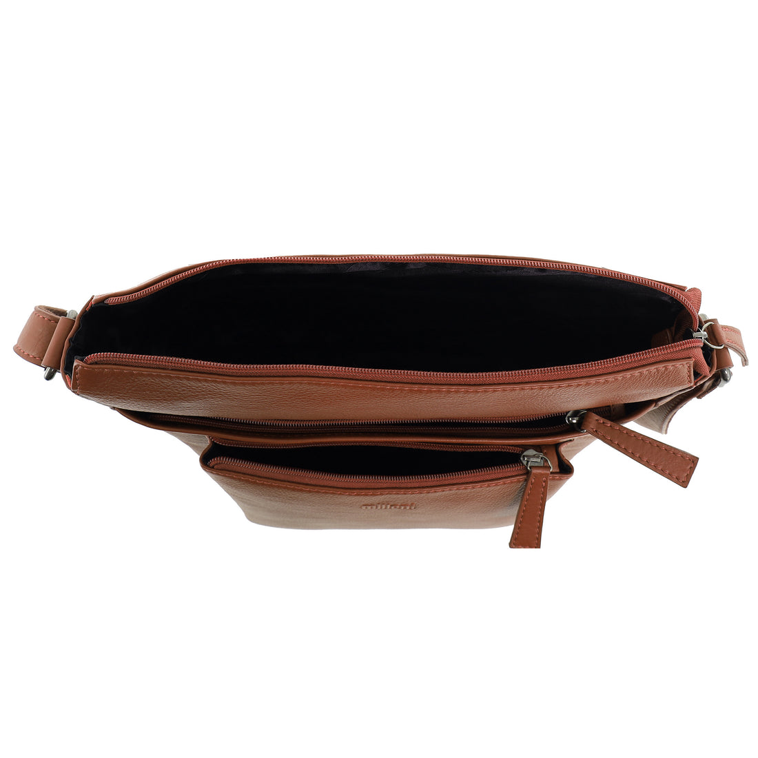 Milleni - NL4157 Leather Crossbody Bag - Cognac