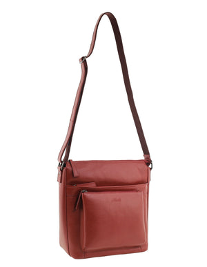 Milleni - NL4157 Leather Crossbody Bag - Red