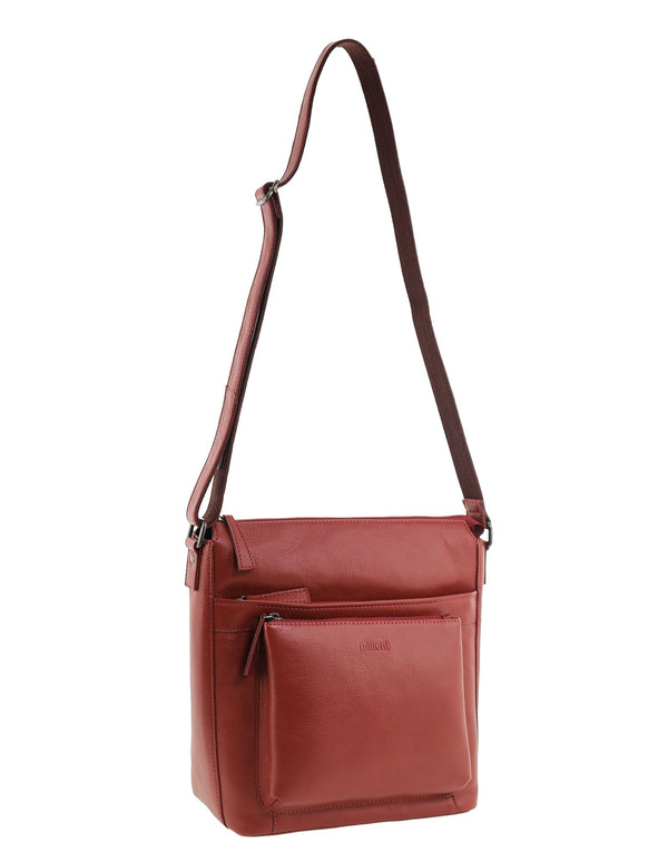 Milleni - NL4157 Leather Crossbody Bag - Red